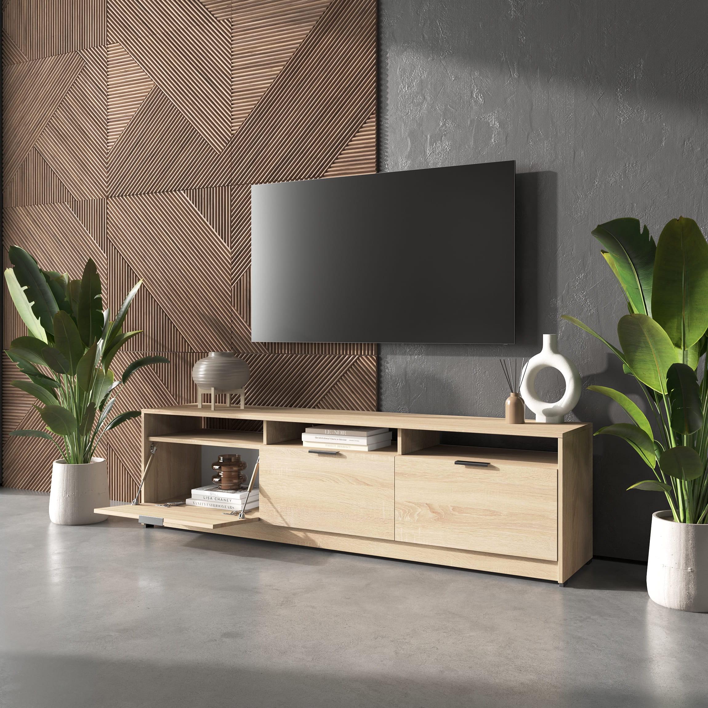 Тумба під ТВ на 3 двері в сучасному стилі Дуб Сонома (380638) Тумба під ТВ на 3 двері в сучасному стилі Дуб Сонома (380638)