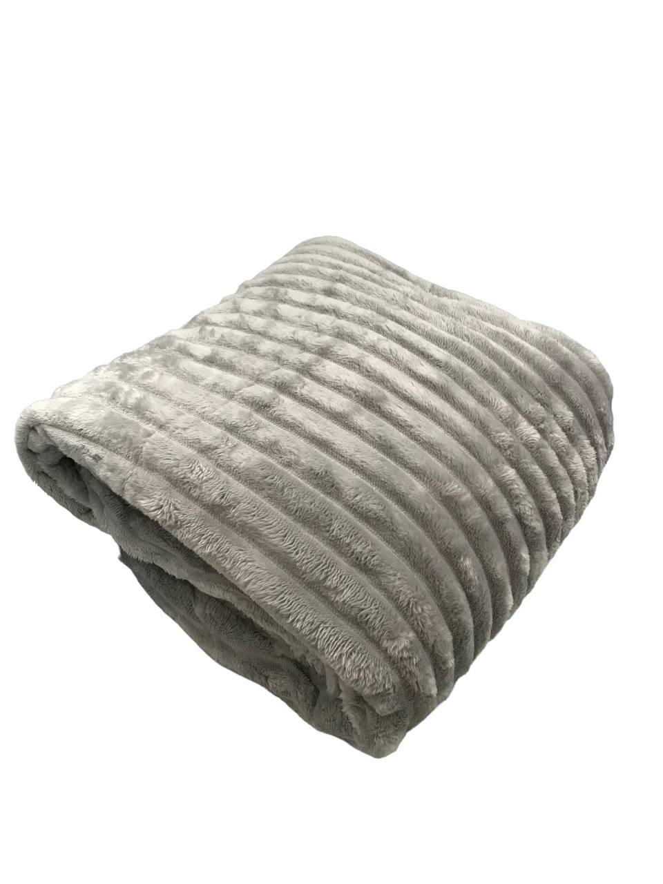 Плед Полоска евро 200х230 см Светло-серый Плед Полоска евро 200х230 см Светло-серый