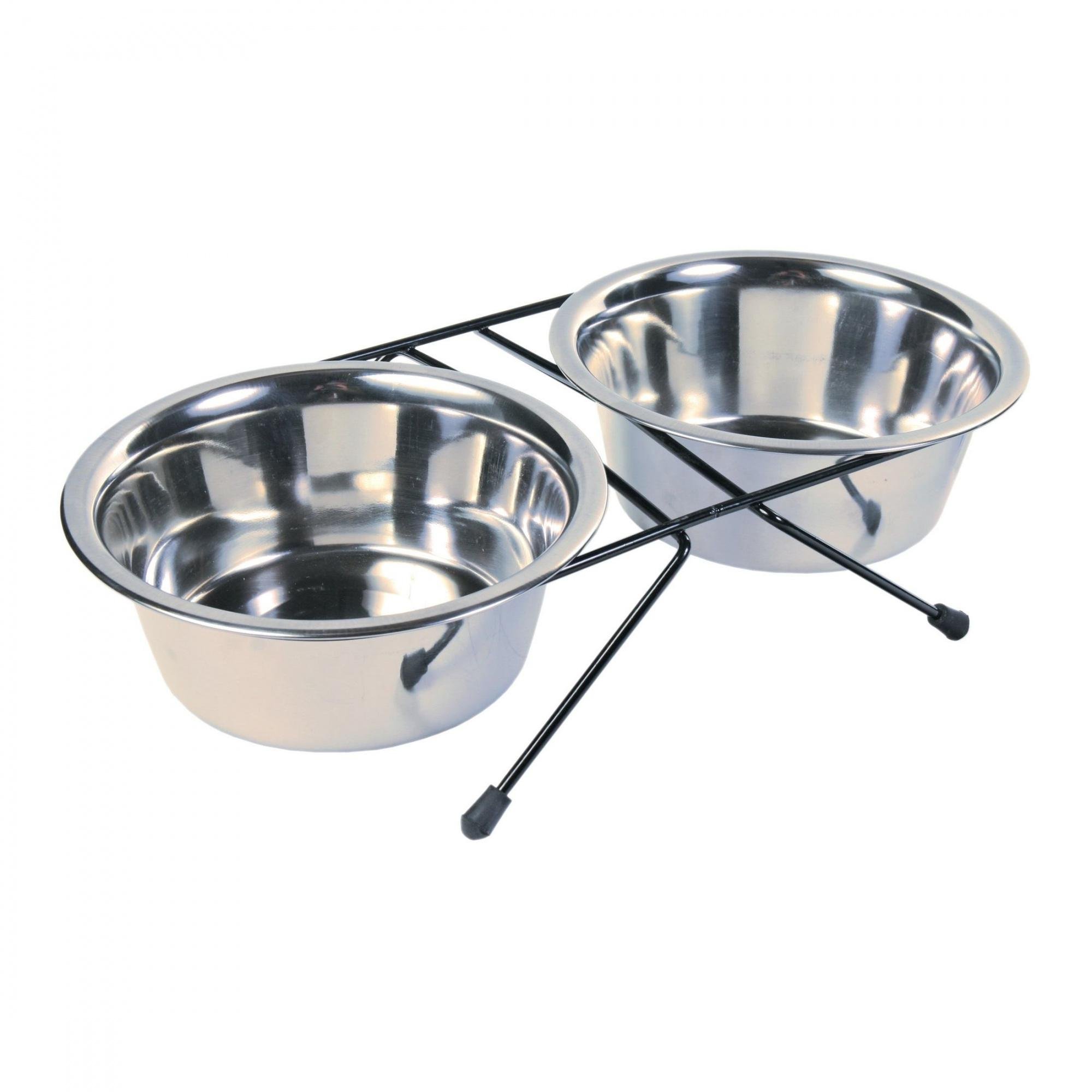 Миска для собак Trixie двойная на подставке металлическая 14 см (24832)