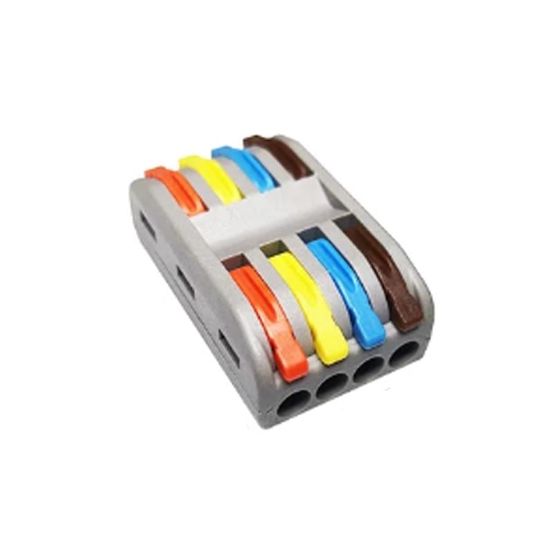 Клемма проходная Tactix 0,08-4 мм2 32А 4х1-4х1 одинарная 40х24х14,5 мм Разноцветный (CT424c)