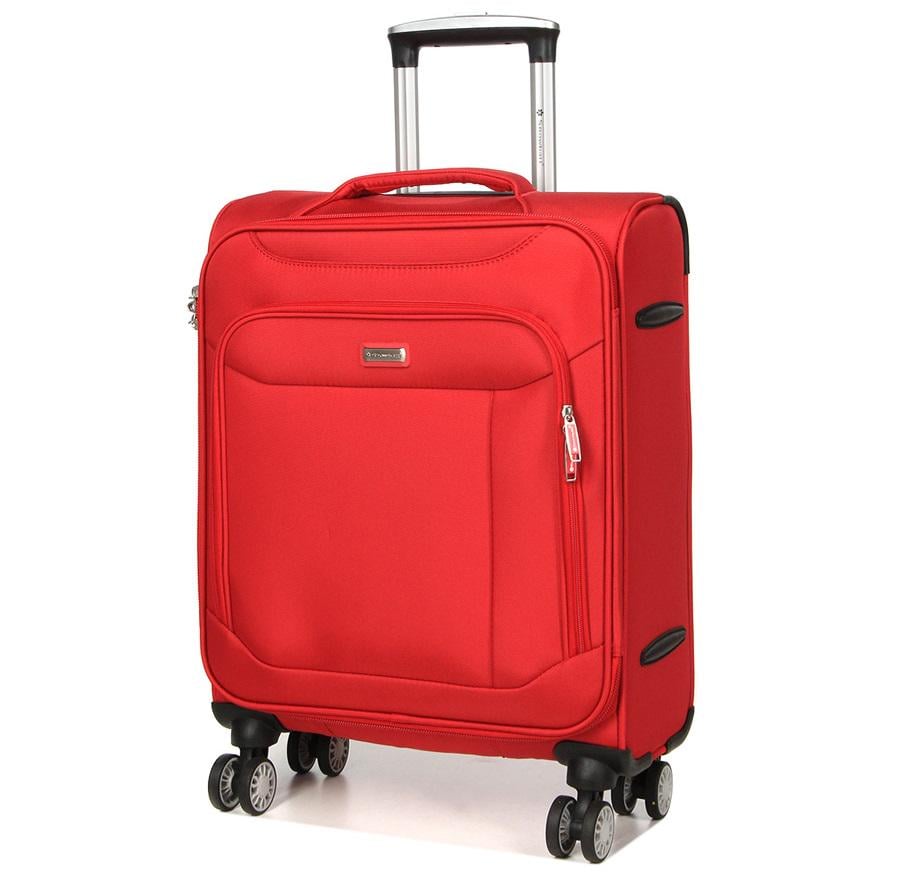 Чемодан маленький тканевый Snowball 87303 S 55х38,5х21 см 35 л Красный