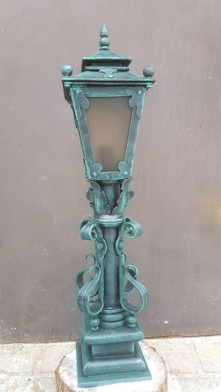 Ліхтар вуличний Е27 IP44 з патиною 20x20x85 см Зелений