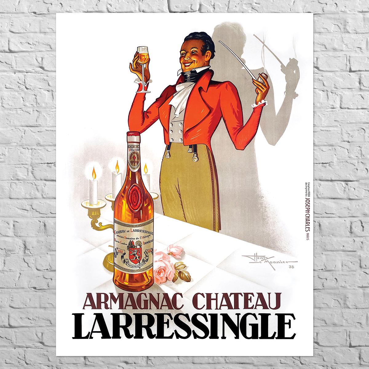 Плакат Armagnac Chateau Larressingle 1938 63x84 см (0137) - фото 4