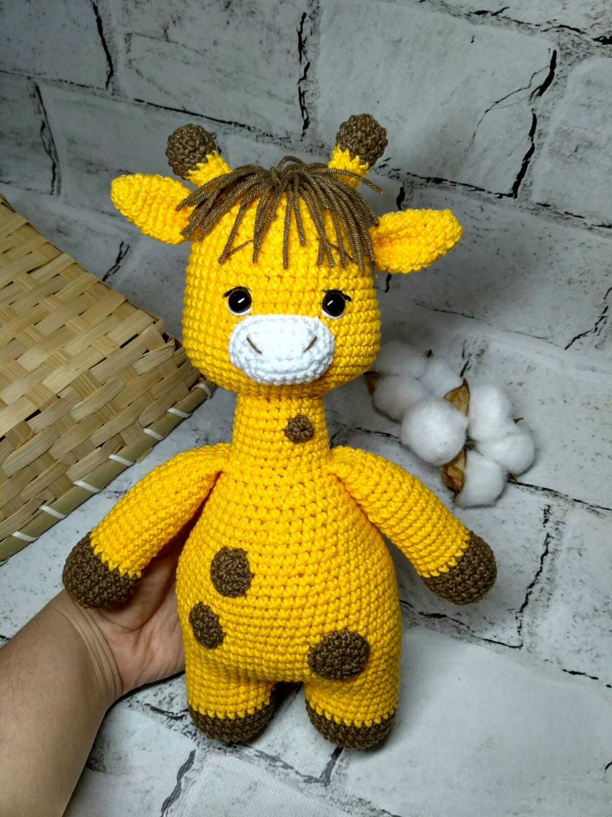 Мягкая игрушка вязаная ручной работы Жираф Гоша амигуруми 25 см Желтый(202-61) - фото 2 Мягкая игрушка вязаная ручной работы Жираф Гоша амигуруми 25 см Желтый(202-61) - фото 2