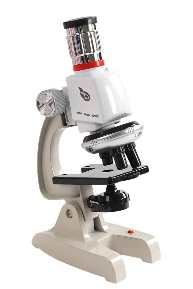 Микроскоп для детей BG 020 металлопластик подсветка от батареек подставка для телефона/инструменты/аксессуары в чемодане (149647)