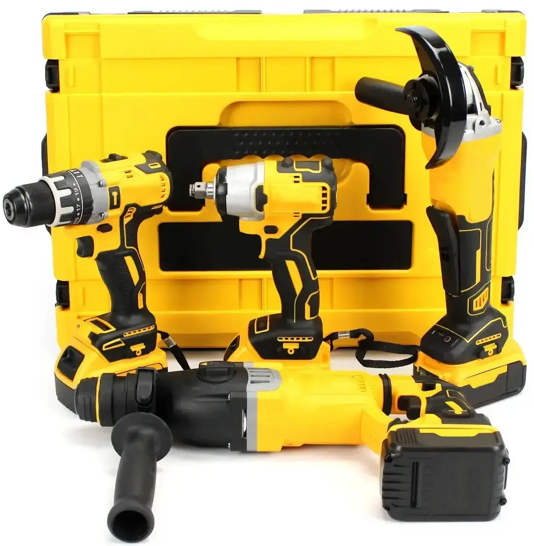 Набор аккумуляторного инструмента 4в1 гайковерт/шуруповерт/перфоратор/болгарка 18V (JamNEW)