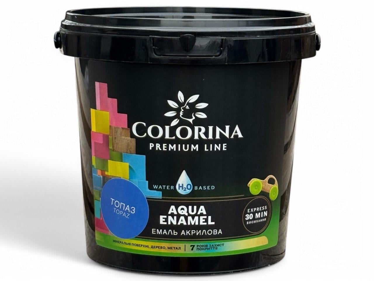 Фарба акрилова Colorina Aqua ENAMEL без запаху 0,9 л топаз (31641896)
