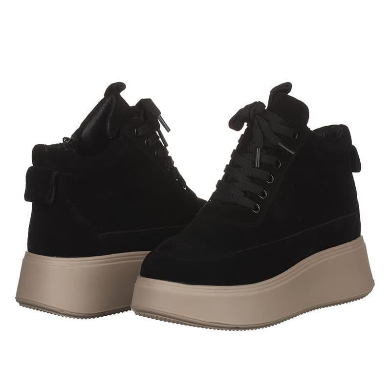 Черевики жіночі Hengji M280-3 замшеві р. 36 Чорний (10051)