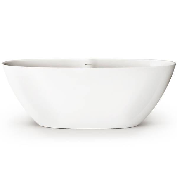 Ванна зі штучного каменю PAA Perla VAPERL175/00 з інтегрованим сифоном 175х76 см Білий глянець