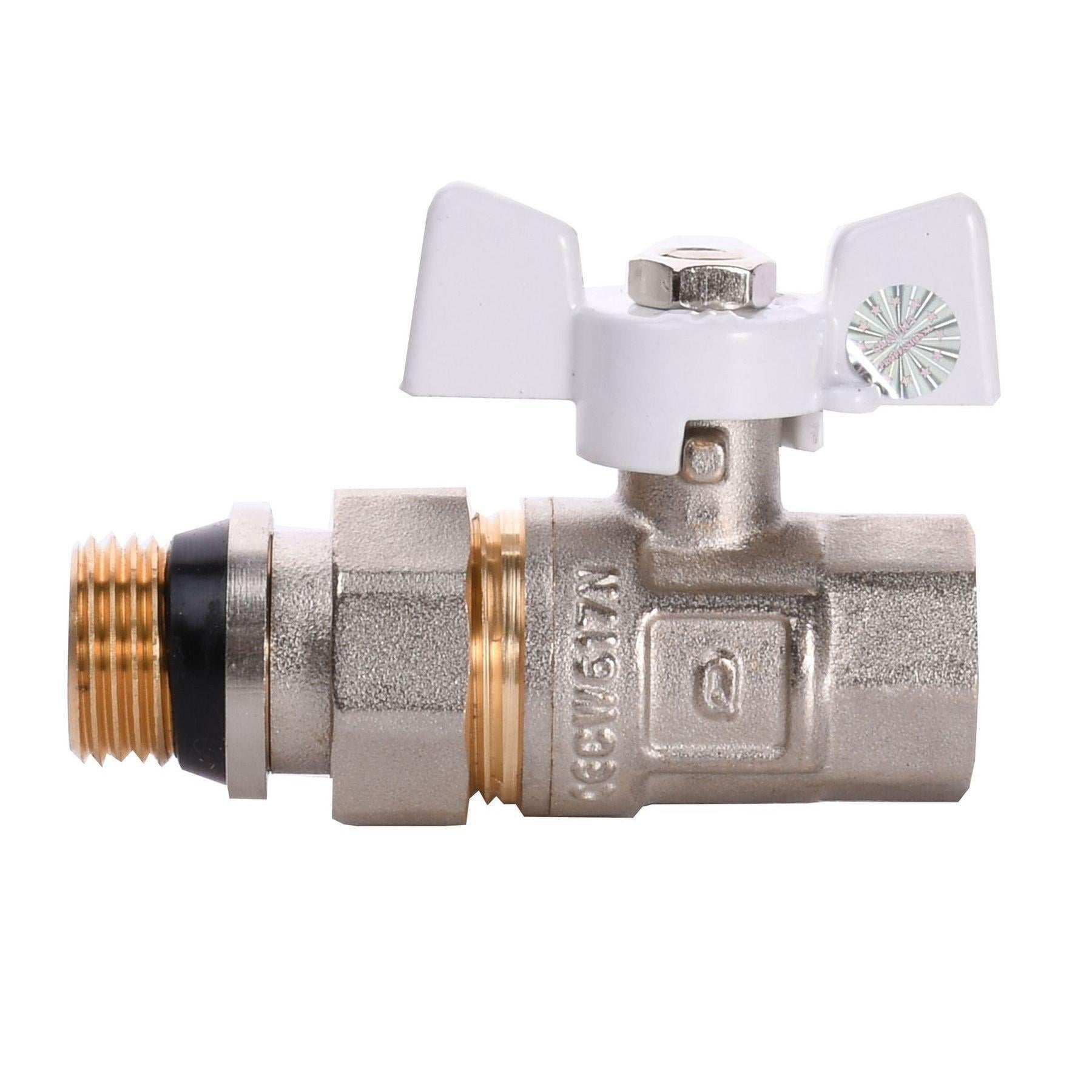 Кран шаровый с американкой Professional Q QP003 PN40 1/2″ антитека Белый (000014412)