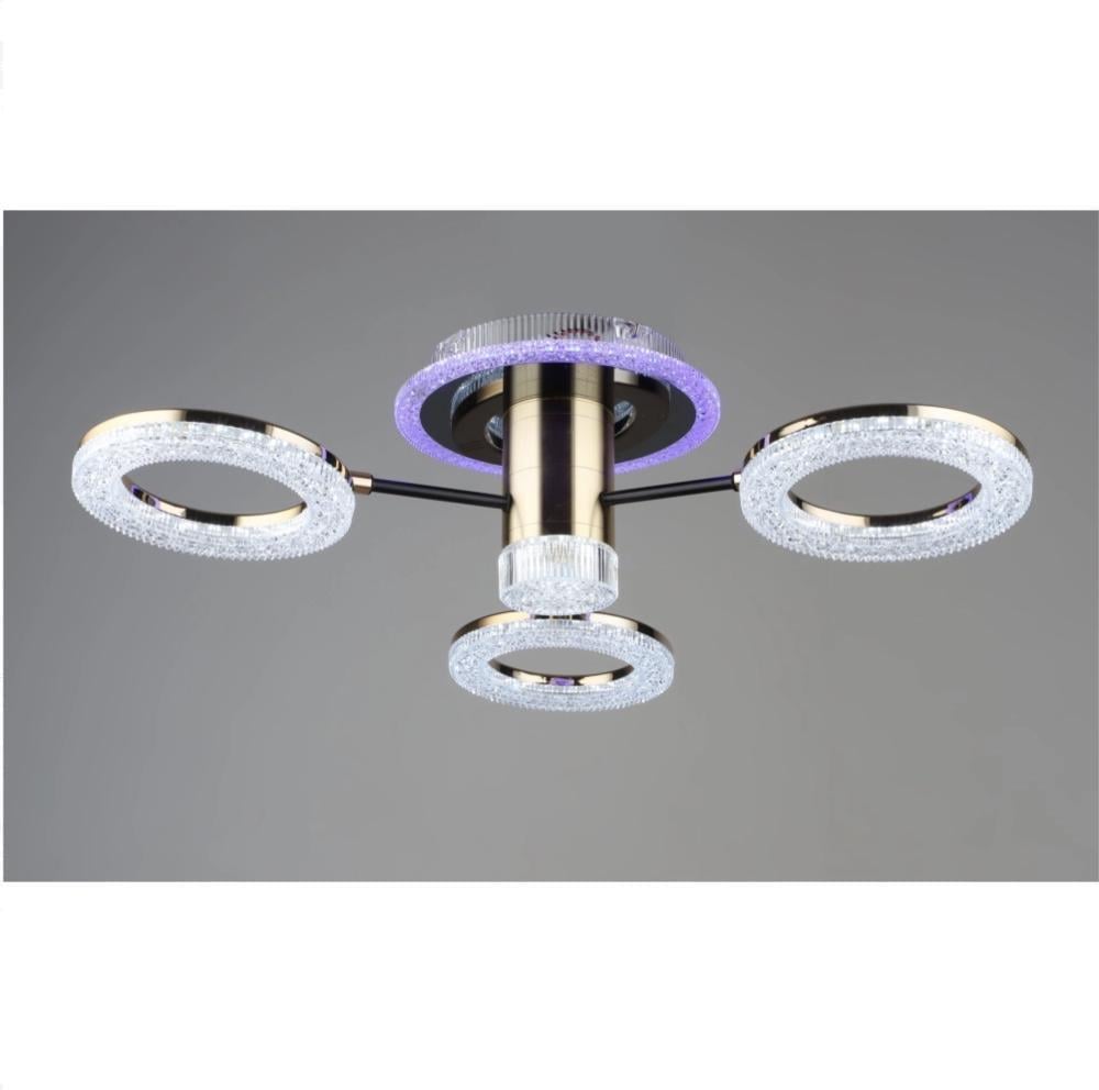 LED-люстра потолочная Sirius с круглыми плафонами 3000/6500К IP20 B YH0910/3 GD+BK 46W Черно-золотой (28685754)