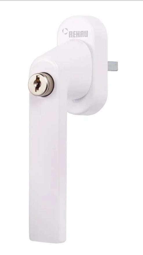 Ручка для окна REHAU Linea Design с замком и ключом Белый (330448-006) Ручка для окна REHAU Linea Design с замком и ключом Белый (330448-006)
