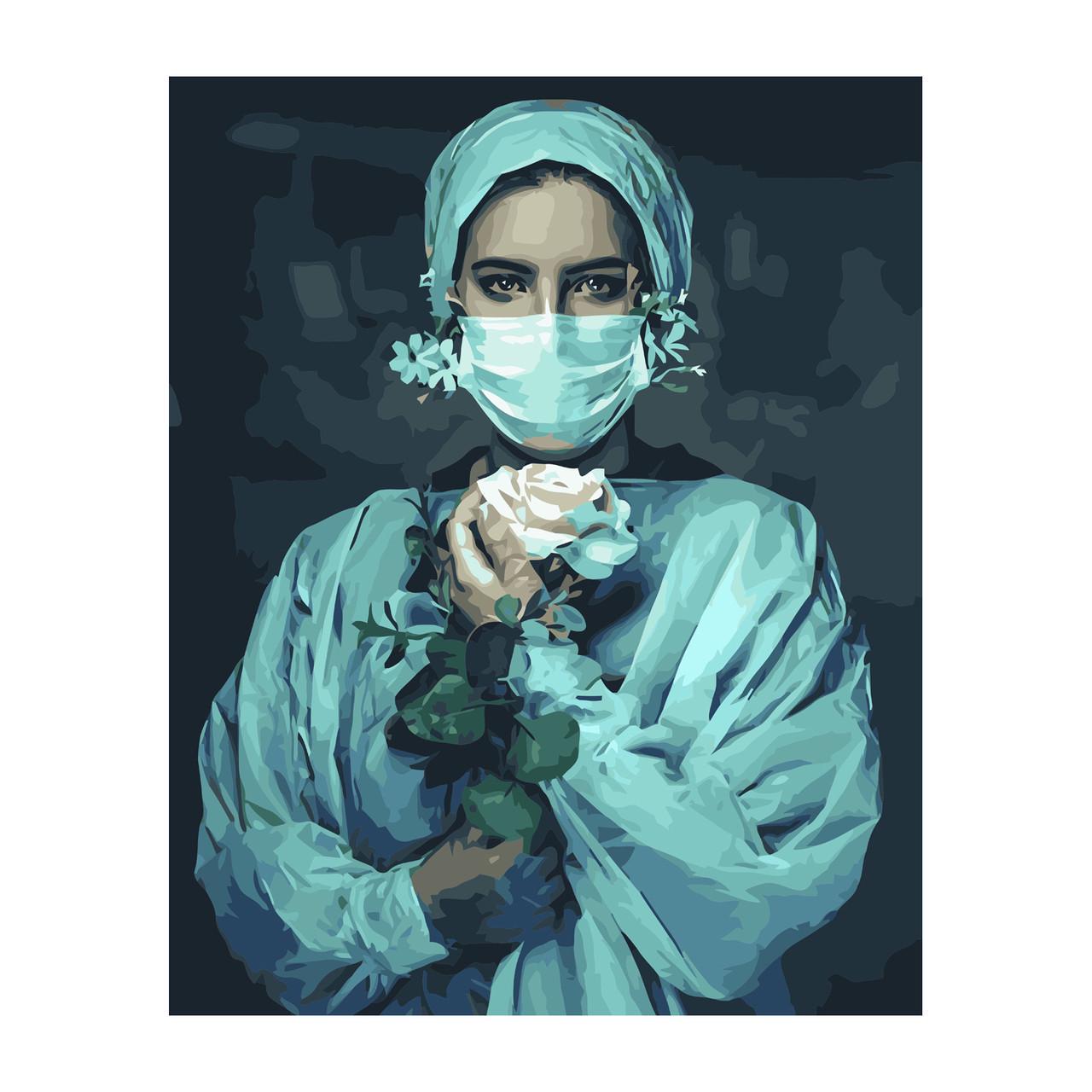 Картина по номерам Strateg Премиум Врач с лаком 40х50 см (VA-2843)