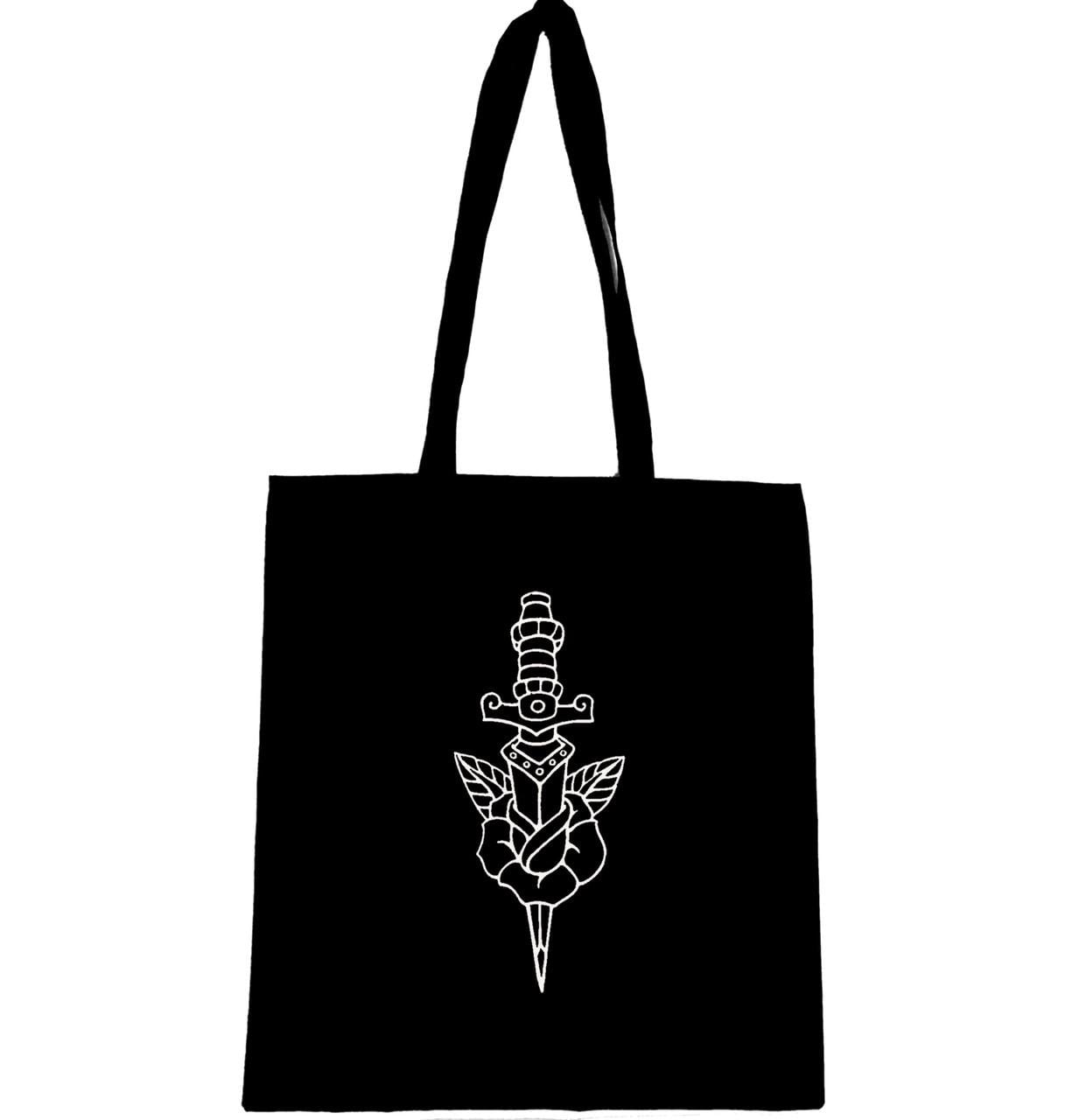 Еко-сумка з принтом Кинджал в троянді (961) Еко-сумка з принтом Кинджал в троянді (961)