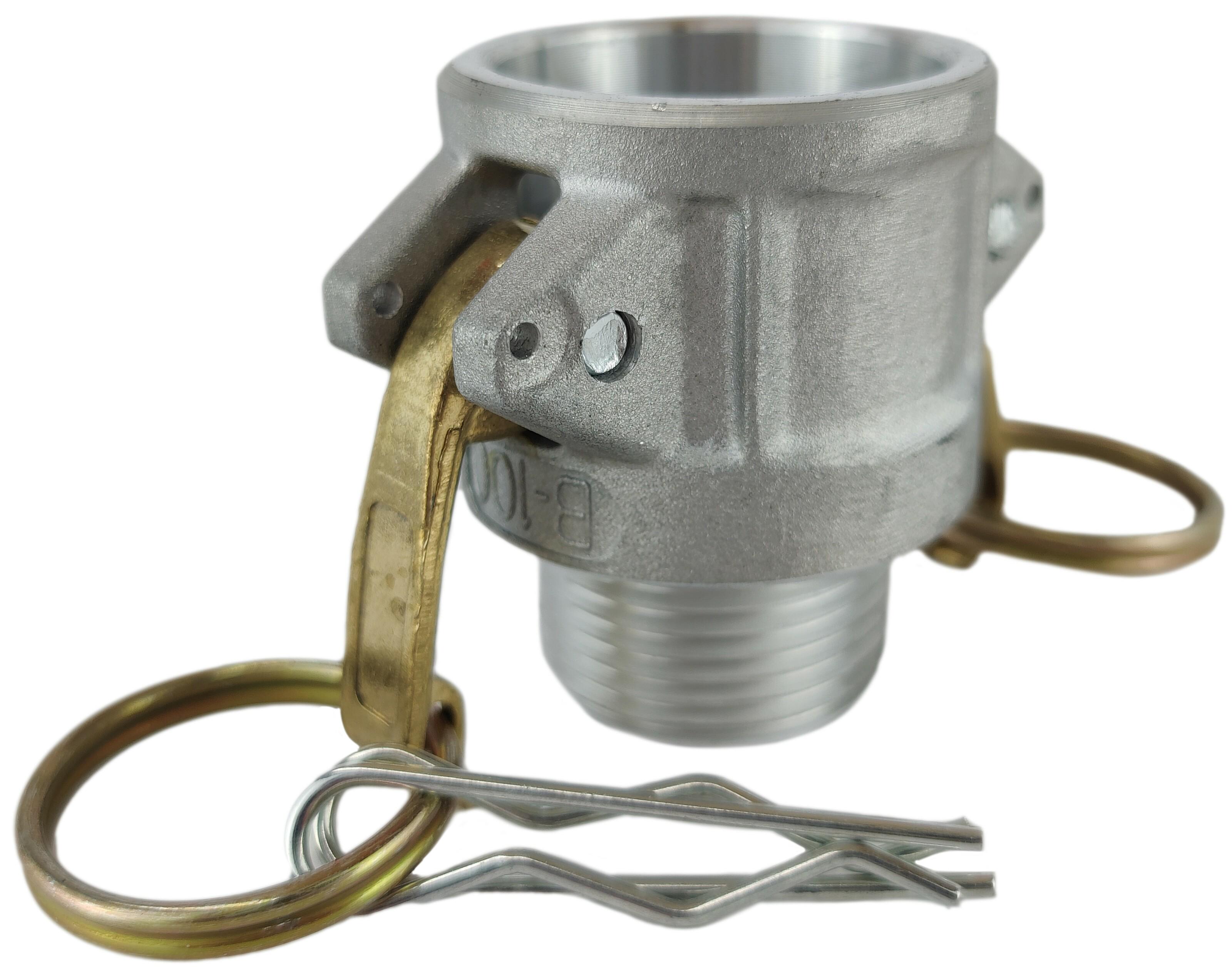 Муфта camlock тип B с наружной резьбой BSPT ШРЗ алюминий B-100 1" (50210016) Муфта camlock тип B с наружной резьбой BSPT ШРЗ алюминий B-100 1" (50210016)