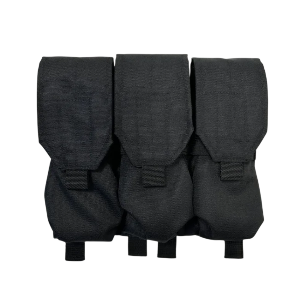 Подсумок тройной для магазинов АК закрыт с MOLLE Черный