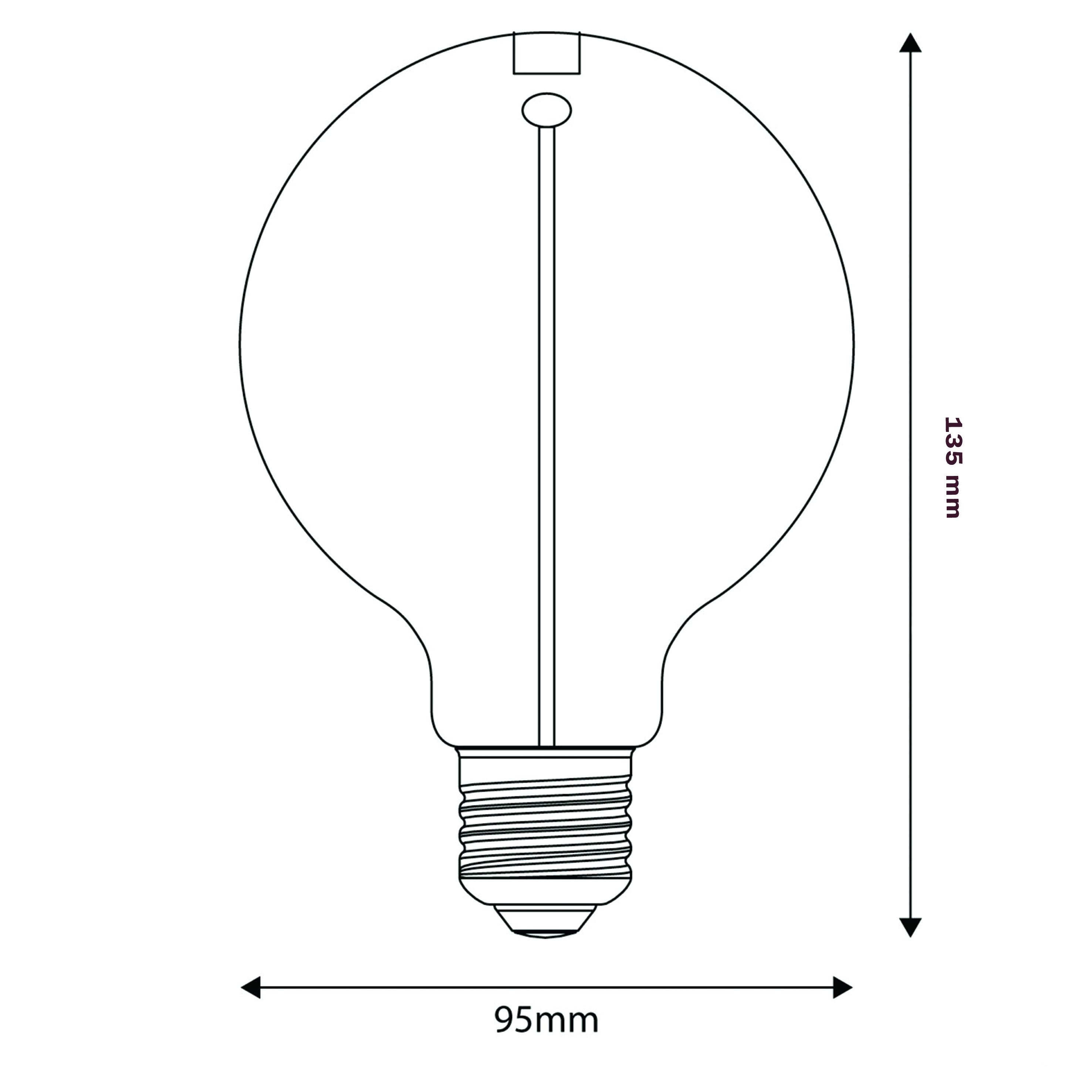 Декоративная лампа филаментная ETRON Filament 1-EFP-1196 3W 1800K G95 E27 Gold (23864) - фото 6