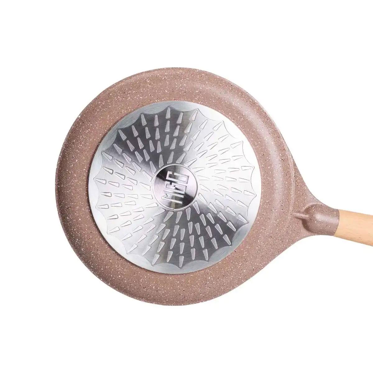 Сковорода MGC алюмінієва для млинців з мармуровим антипригарним покриттям Ø 26 см з товстим дном Кавовий - фото 4