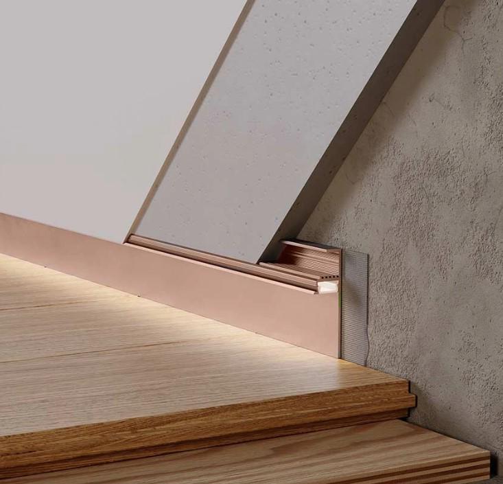 Плинтус алюминиевый скрытого монтажа ALU-SL50 с LED 50х14,5х2700 мм Серый (23261608)