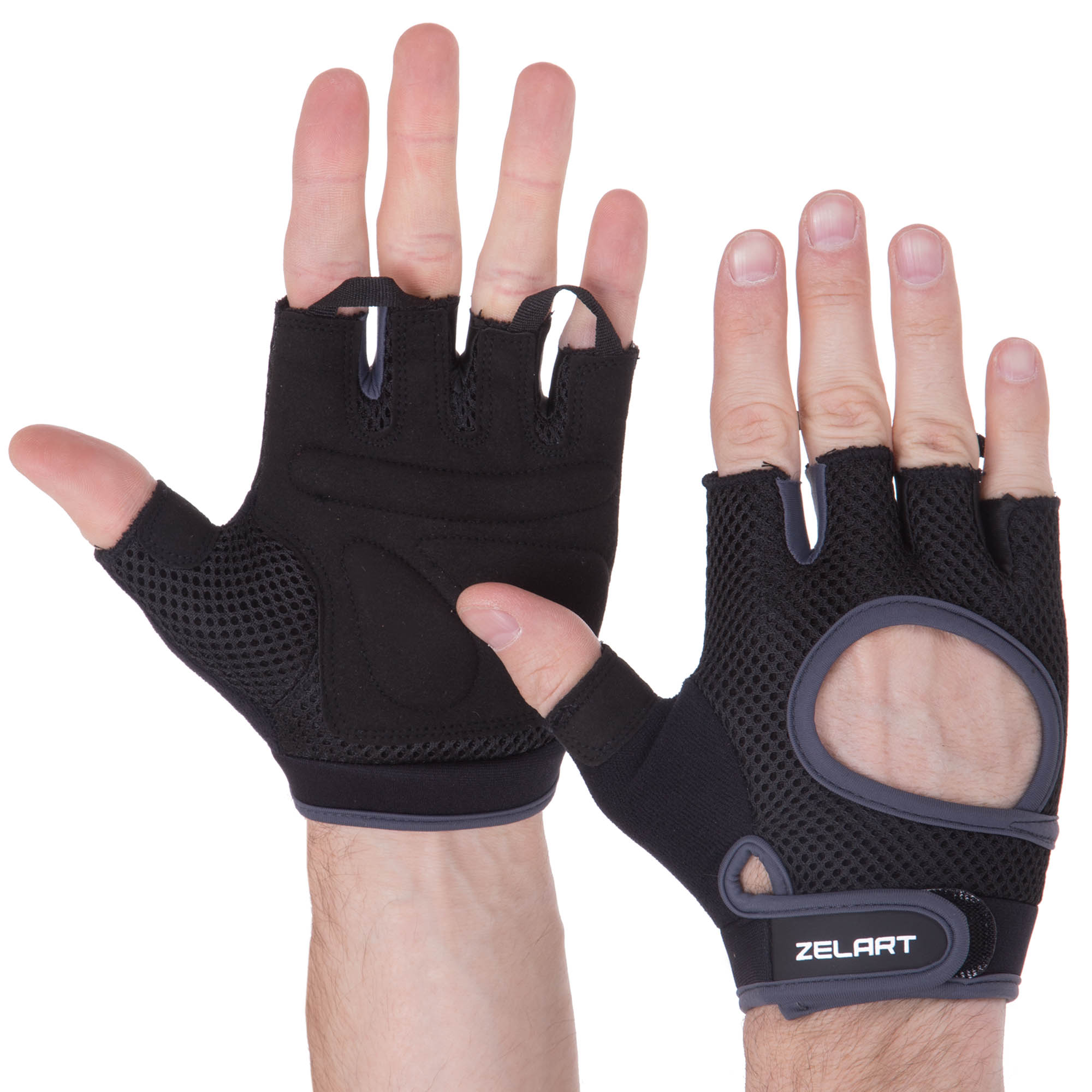 Рукавички для фітнесу Zelart SB-161580 XXL Чорно-сірий (62fa65ebb8fc4d48d24f1182)