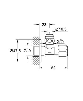 Кран шаровой Grohe 2201700M 1/2"x3/8" ВЗ (80098) - фото 2