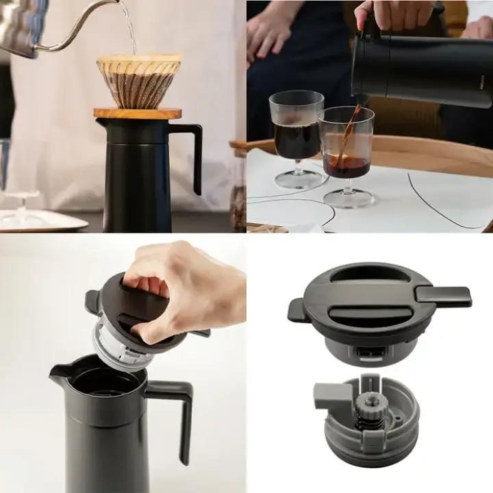 Термо-сервер для профессиональной заварки кофе Hario 800 мл Черный (CHP-800-B) - фото 9 Термо-сервер для профессиональной заварки кофе Hario 800 мл Черный (CHP-800-B) - фото 9