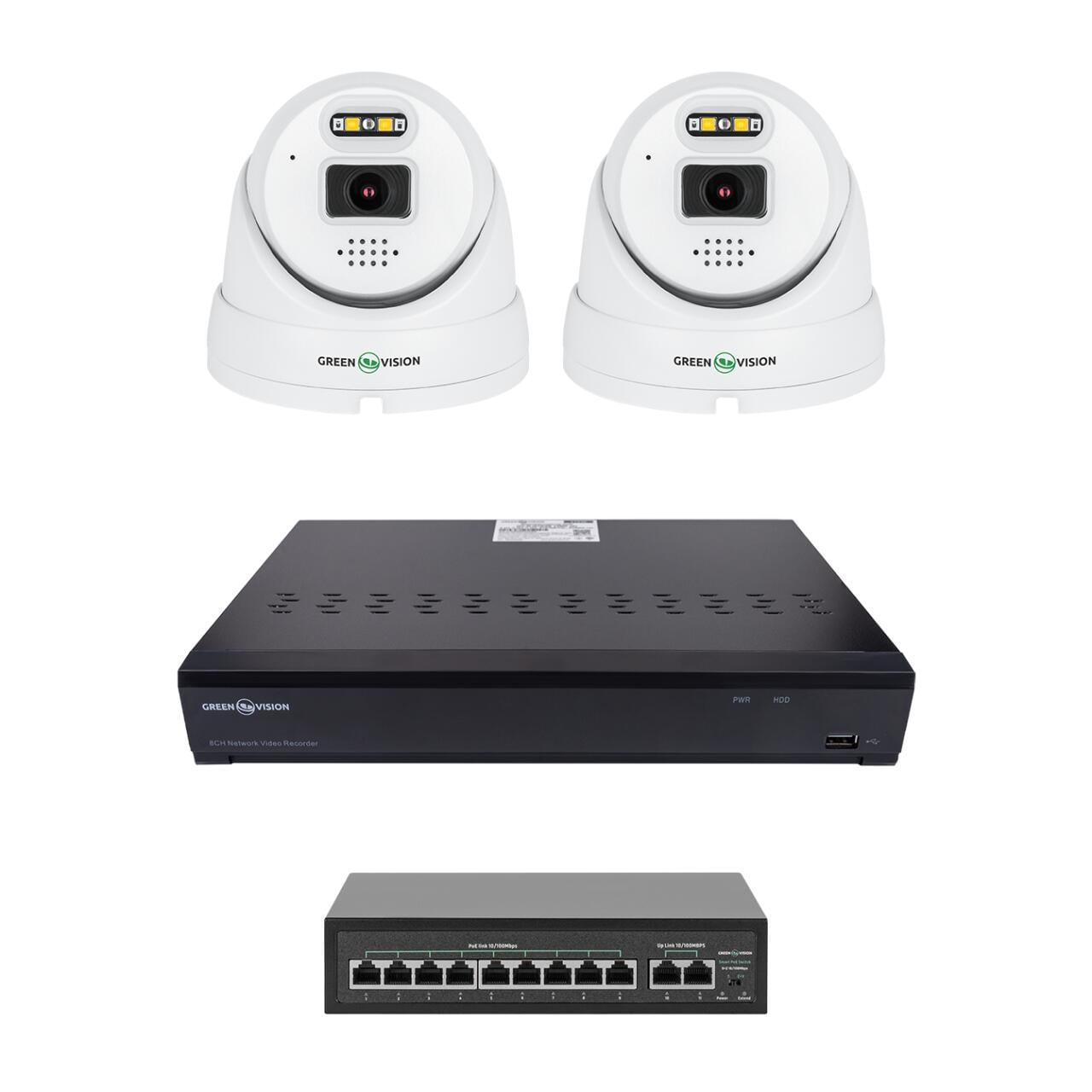 Комплект видеонаблюдения на 2 камеры (GV-IP-K-W101/2 5MP Ultra AI) Комплект видеонаблюдения на 2 камеры (GV-IP-K-W101/2 5MP Ultra AI)