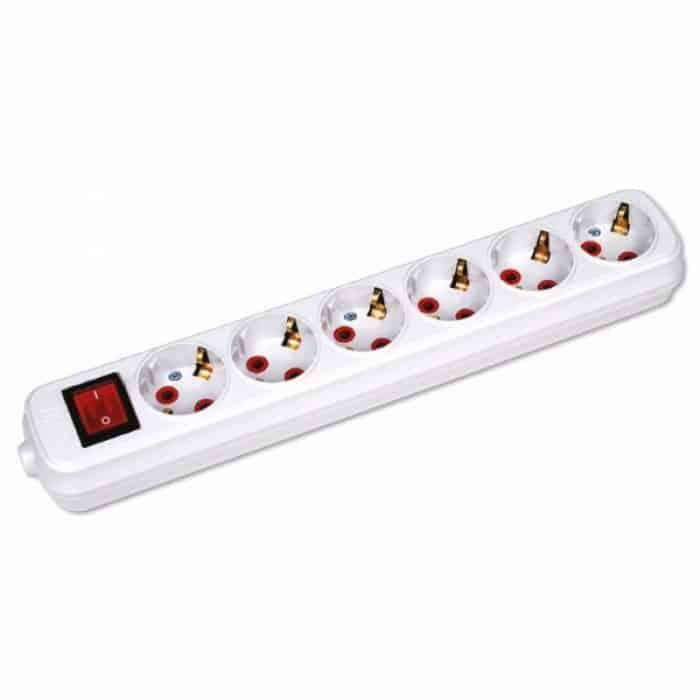Колодка шестимісна HOROZ ELECTRIC з заземленням та вимикачем 16A 250V (200-600-602)