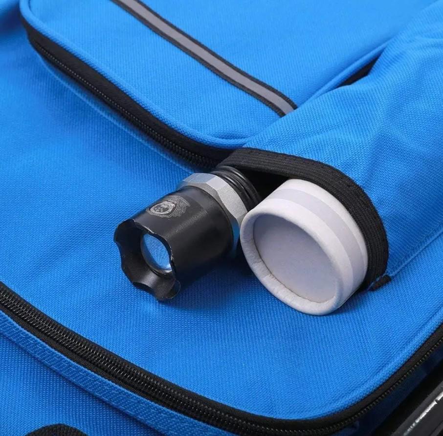 Туристичний табурет-рюкзак складаний 3в1 з термосумкою водовідштовхуючий 50х36х30 см Синій (173-1) - фото 8