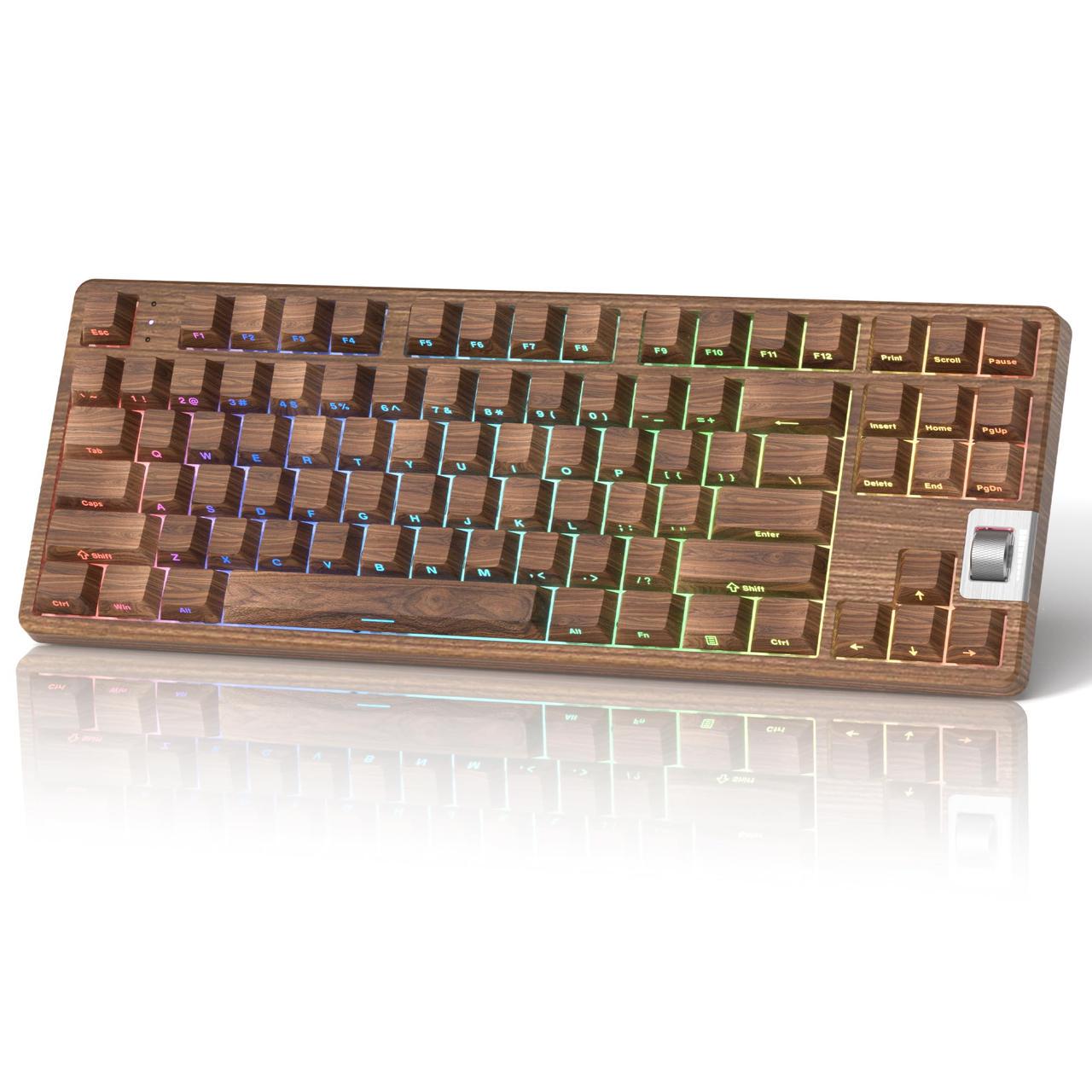 Клавіатура механічна дротова Womier F87 75% з колесом гучності RGB/PBT та hotswap (2671459066)