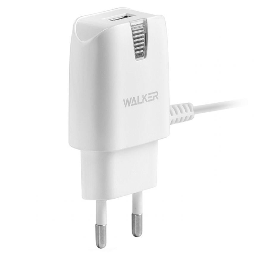 Сетевое зарядное устройство-адаптер 2в1 WALKER WH-22 1USB/2A + Data Cable USB to Micro White