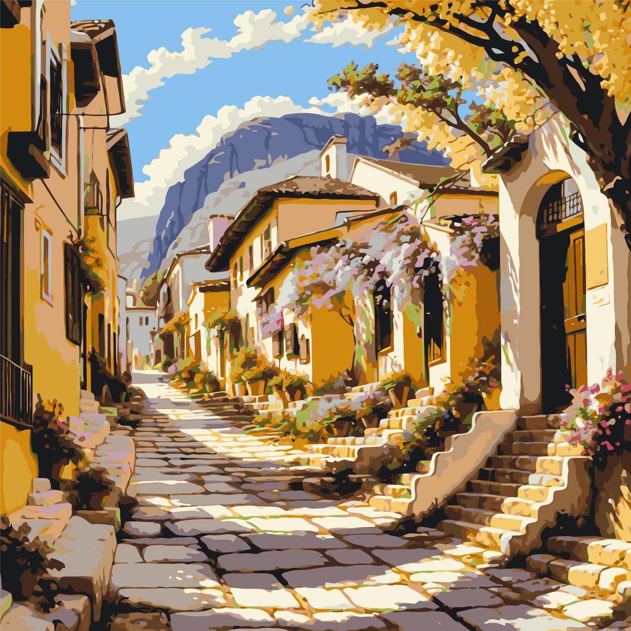 Картина за номерами ORIGAMI Міста Гуляючи вулицею Ілюзія 40х40 см (LW31630)