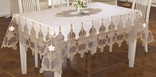 Скатерть велюровая Acme Tekstil 110x160 Lale Cappicino (CN7836)