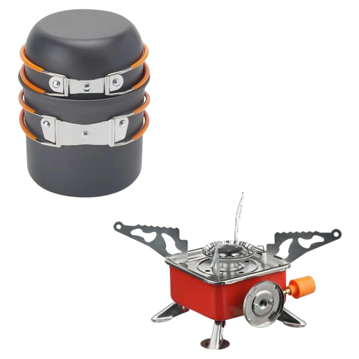 Набор посуды COOKING SET туристический с портативной газовой горелкой