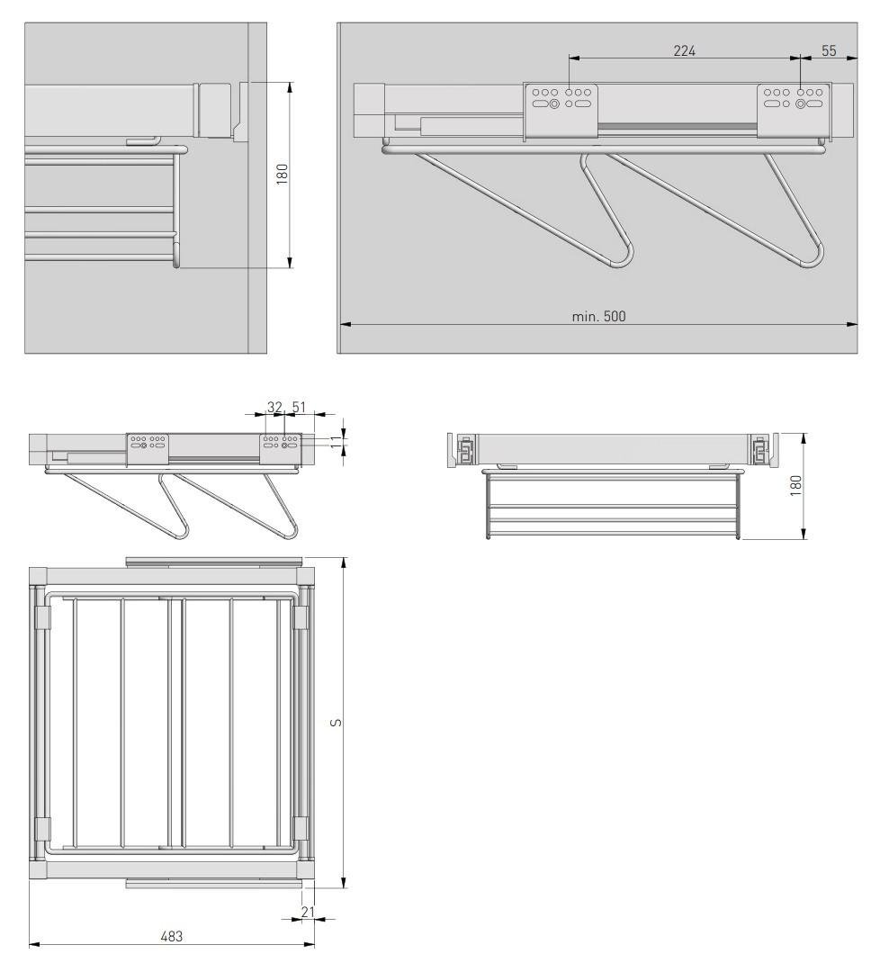 Полиця для взуття GTV Elite з дотягом 700 мм Чорний (WG-POBUW70-20) - фото 10 Полиця для взуття GTV Elite з дотягом 700 мм Чорний (WG-POBUW70-20) - фото 10