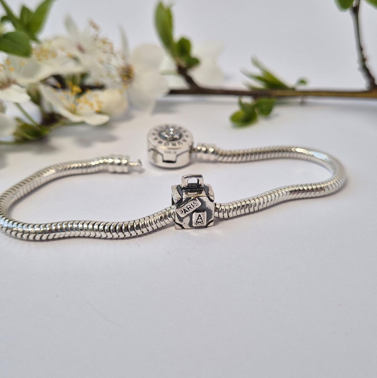 Шарм Бусина Чемодан серебро 925 пробы черненное 2,10 г (932ч)