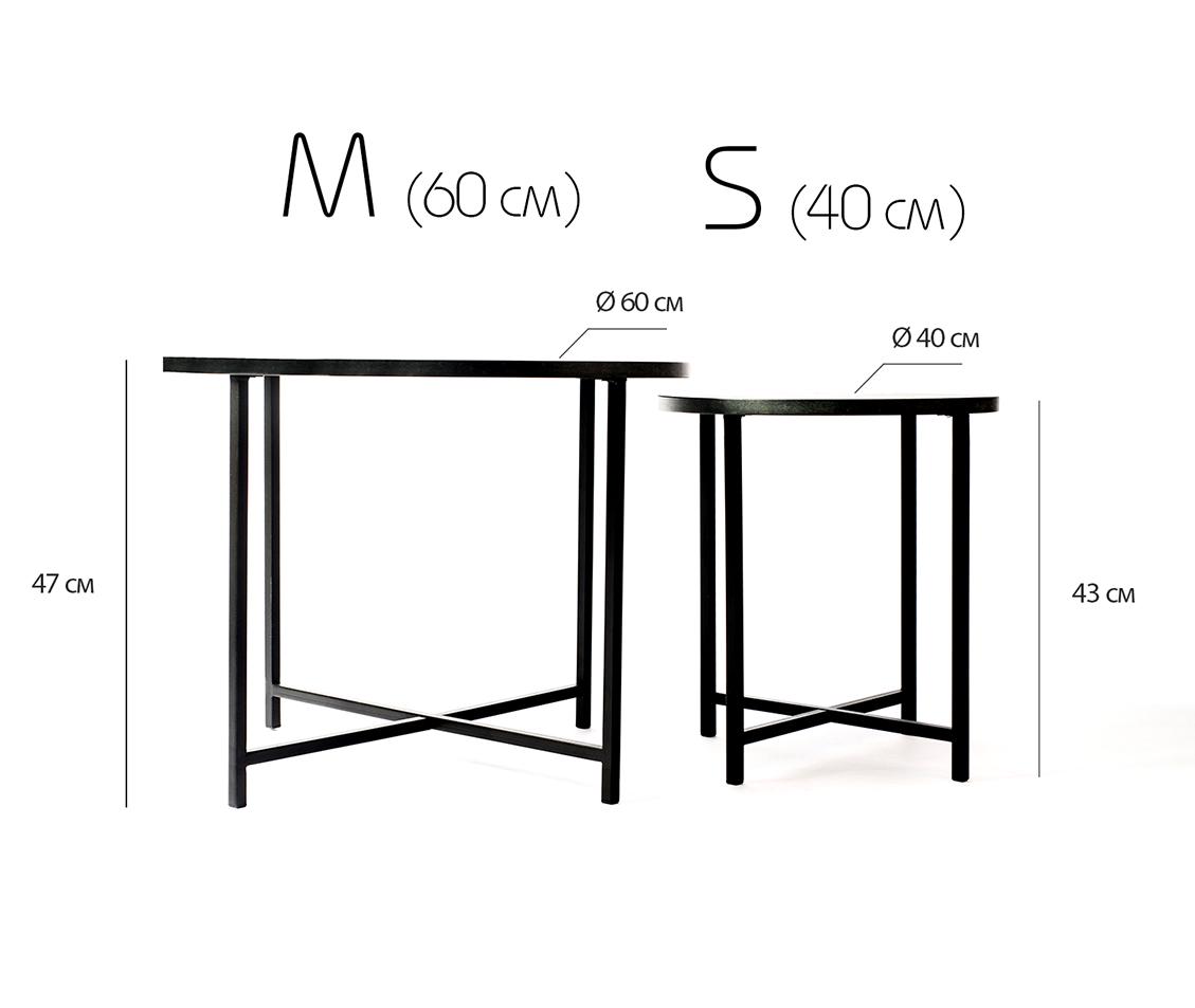 Комплект журнальних столиків Deco Home Модерн S/M 2 шт. Чорний/Вугільний камінь - фото 5