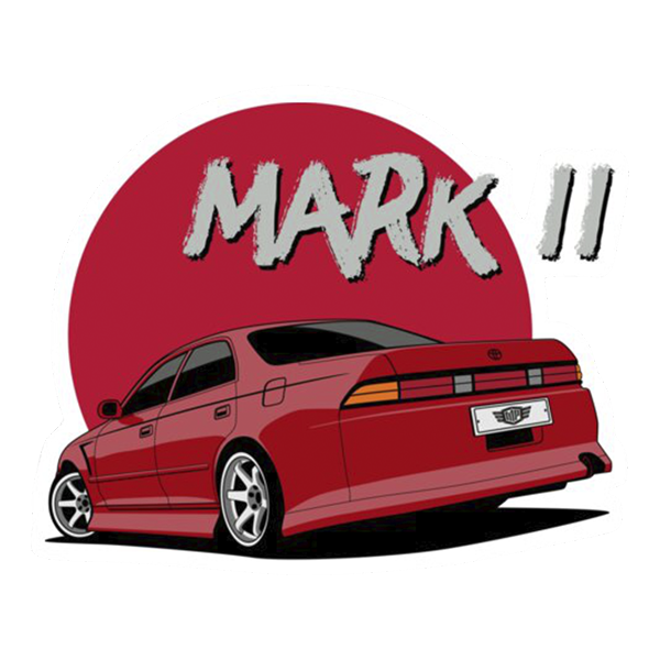 Наклейка вологостійка на авто/мото/вело Toyota Mark 2 90 sticker 9х7 см (1544379021)
