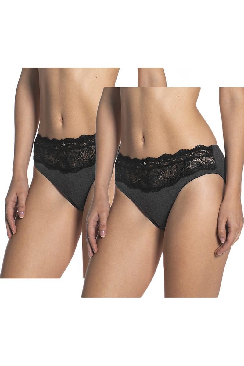 Трусики слип Lama р. 4/L 2 шт. Серый/Черный (68831)