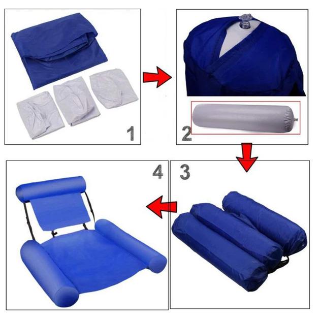 Матрац надувний складаний плаваючий стілець Swimming Pool Float Chair Синій (NYK-11940) - фото 5 Матрац надувний складаний плаваючий стілець Swimming Pool Float Chair Синій (NYK-11940) - фото 5