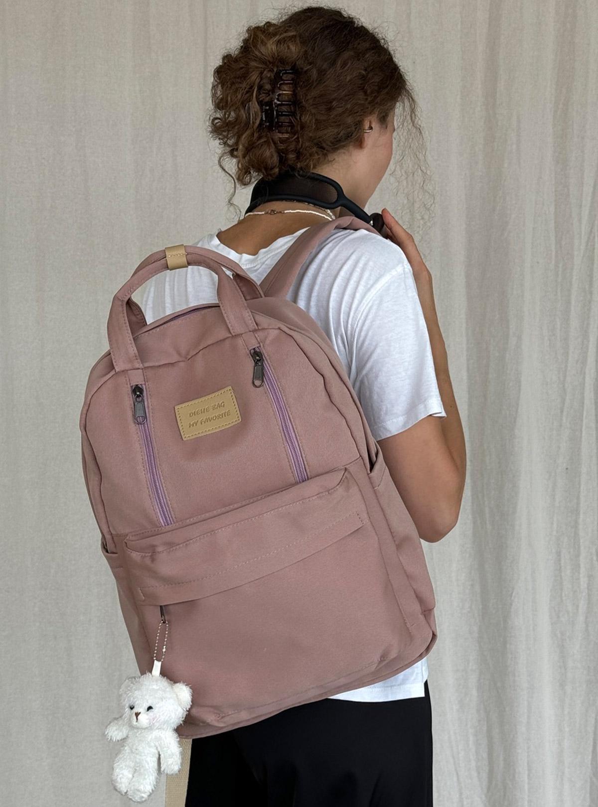 Рюкзак женский с брелком OnePro 9555 Розовый (72914) Рюкзак женский с брелком OnePro 9555 Розовый (72914)