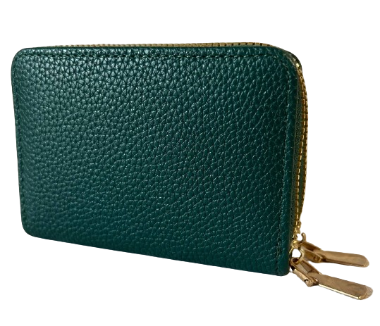 Кошелек для карточек на молнии из кожзама Зеленый (690)