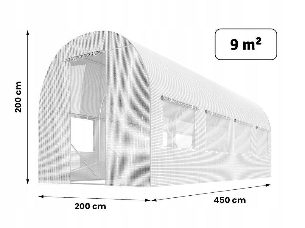 Теплица-парник Plonos 9 м2 4,5x2x2 м Белый - фото 4