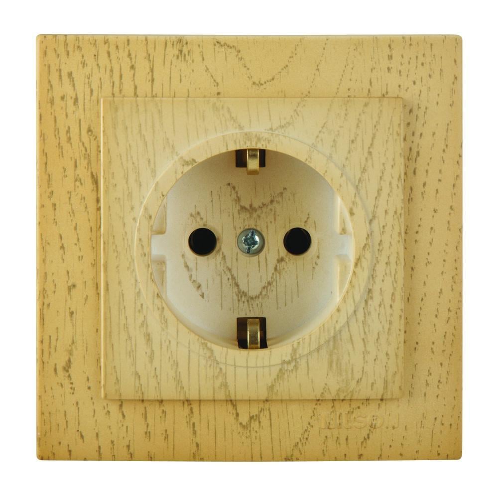 Розетка одинарна із заземленням Nilson Touran Клен (00000023655)