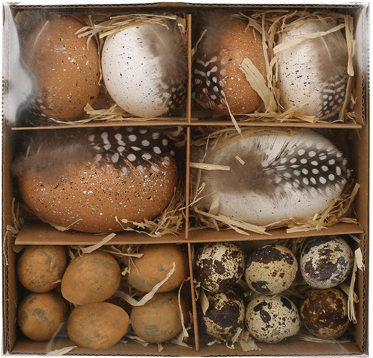 Набор Декор пасхальный 18 яиц в коробке 18х18х6 см