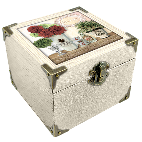 Шкатулка деревянная-эко Прованс Букет георгин 10х10 см Белый (пршк01бп10х10)