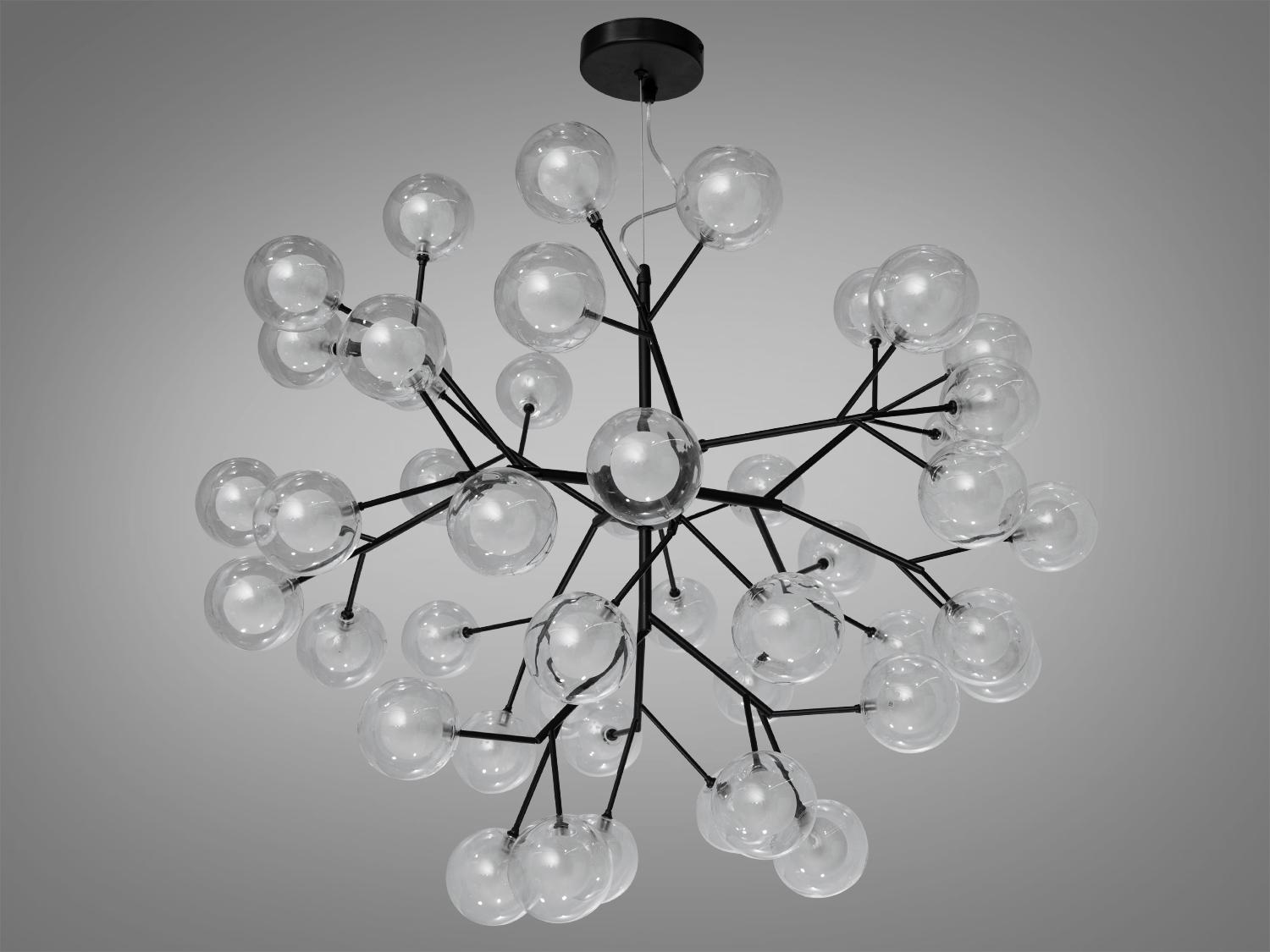 Люстра подвесная Светлячок 45 ламп Черный (887-45B BK) - фото 3 Люстра подвесная Светлячок 45 ламп Черный (887-45B BK) - фото 3