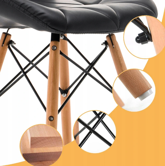 Стулья кухонные Homart LCW-003B 4 шт Черный (9292) - фото 7