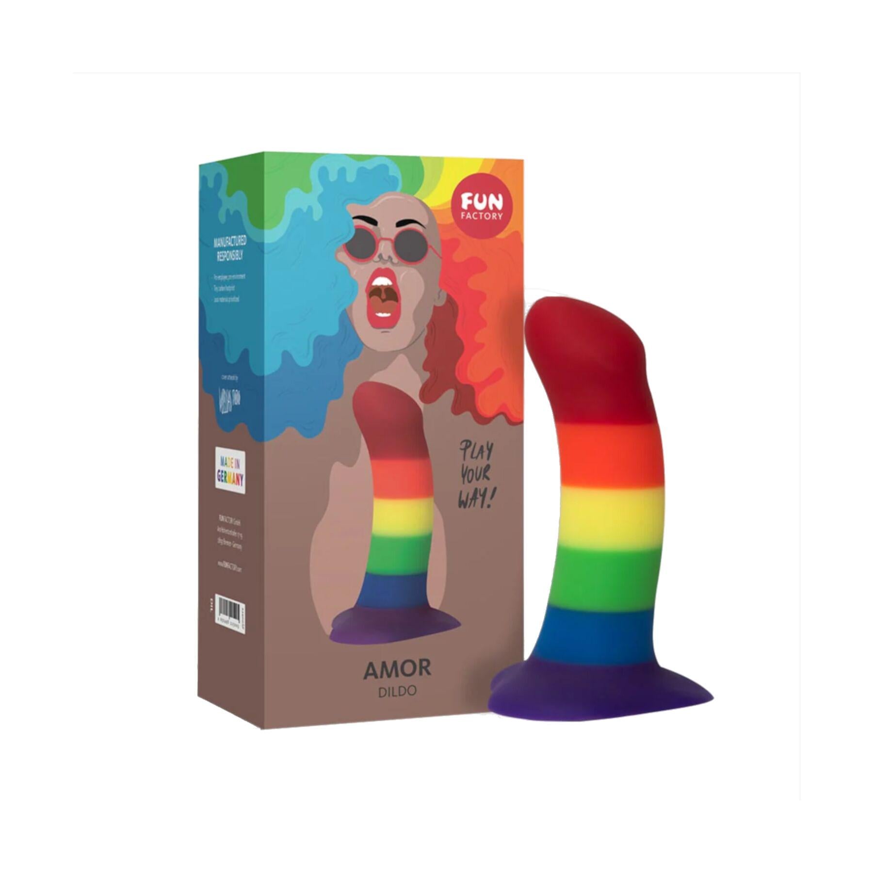Фалоімітатор Fun Factory AMOR райдужний 14,6 см D 3,7 см (SX0983)