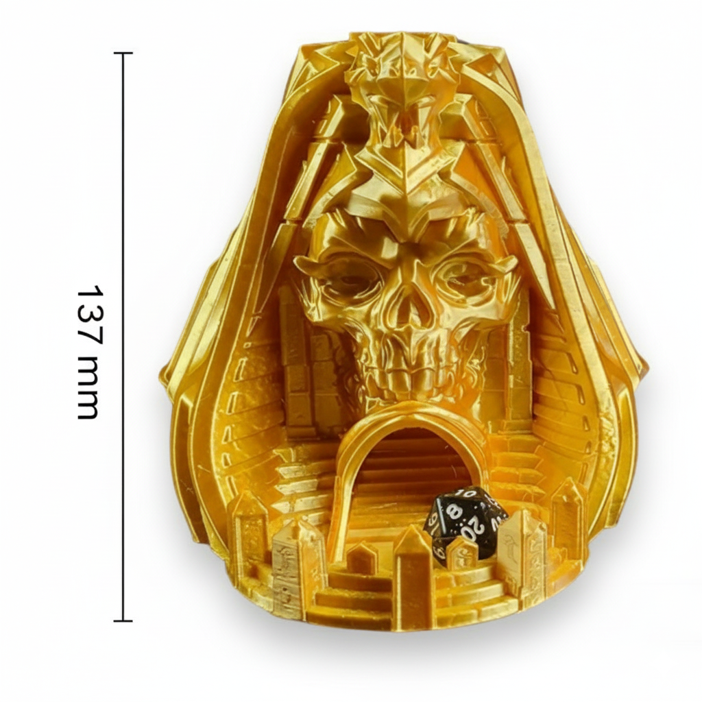Вежа для гральних кубиків Череп Фараона Золотий (0303-2) - фото 3 Вежа для гральних кубиків Череп Фараона Золотий (0303-2) - фото 3